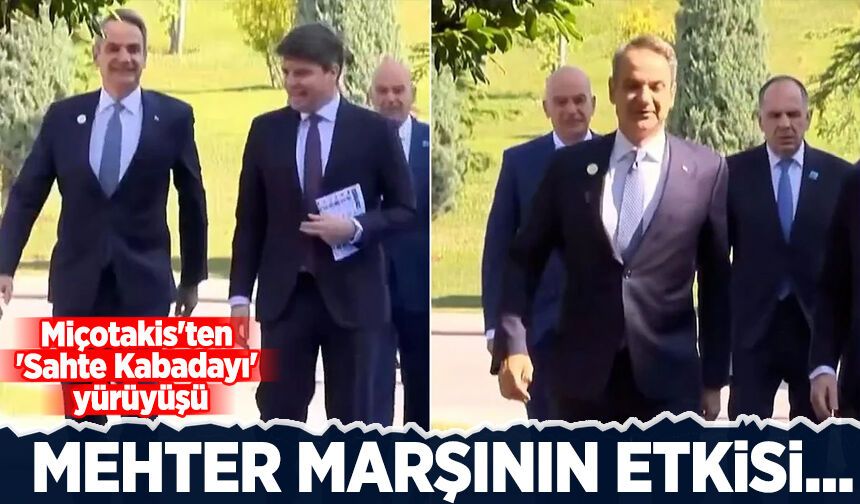 Mehter marşı Miçotakis'i 'rol'e soktu: Yürüyüşü gündem oldu