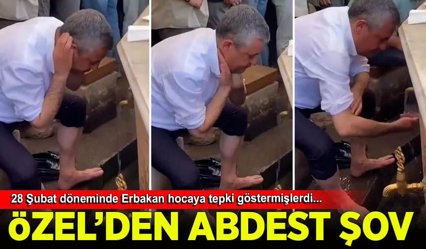 Yeni Parti Lideri Özgür Özel abdest alırken görüntülendi