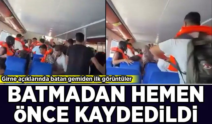 Girne açıklarında batan gemiden ilk görüntüler: Batmadan hemen önce kaydedildi!