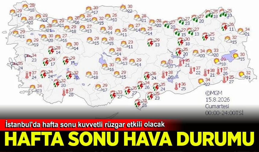 İstanbul'da hafta sonu kuvvetli rüzgar etkili olacak