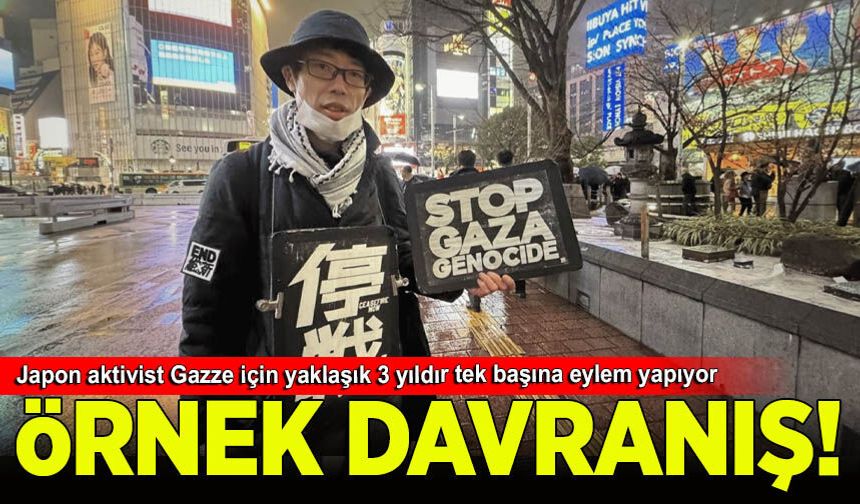 Japon aktivist Gazze için yaklaşık 3 yıldır tek başına eylem yapıyor