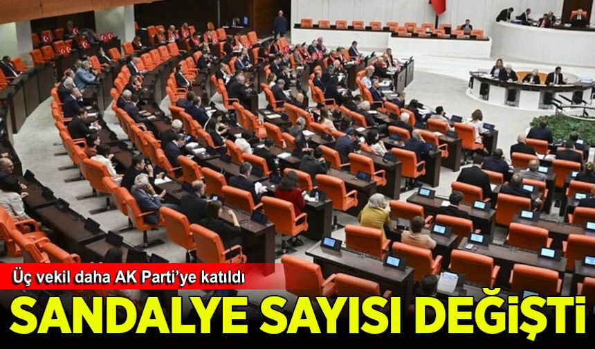 Meclis'te sandalye dağılımı değişti: AK Parti'nin vekil sayısı 280 oldu