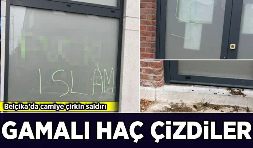Belçika'da camiye çirkin saldırı: Gamalı haç çizdiler