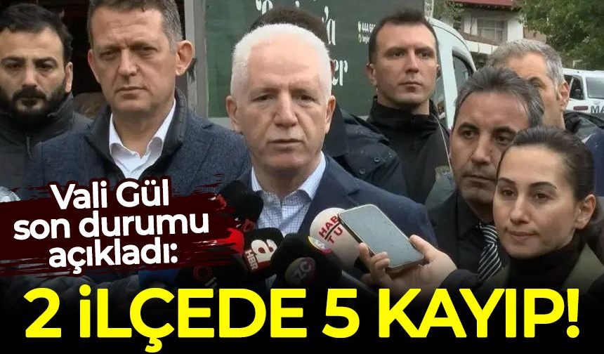 Vali Gül son durumu açıkladı: 2 ilçede 5 kayıp