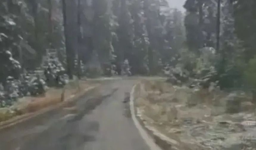 Kastamonu'nun yüksek kesimlerine kar yağdı