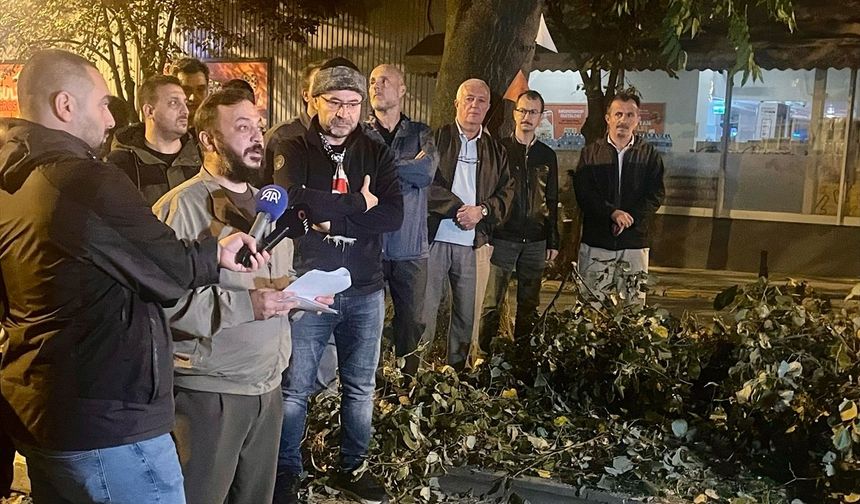 Eyüpsultan'da ağaçların kesildiği iddiasına ilçe sakinlerinden tepki