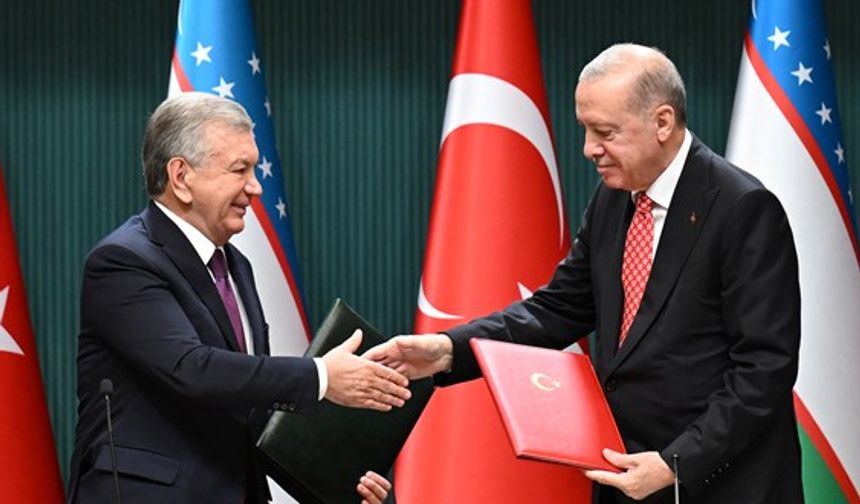 Cumhurbaşkanı Erdoğan, Özbekistan Cumhurbaşkanı Mirziyoyev ile görüştü