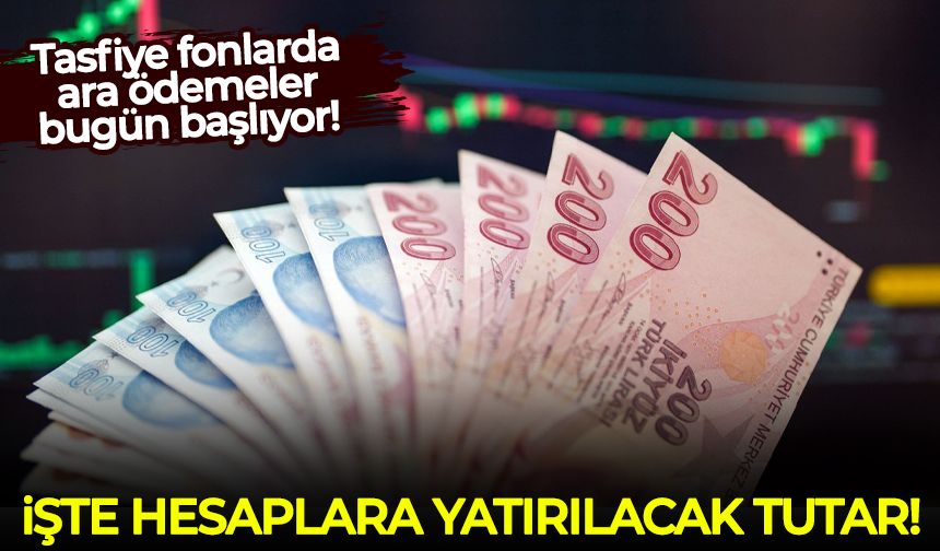 Tasfiye fonlarda ara ödemeler bugün başlıyor: İşte hesaplara yatırılacak tutar