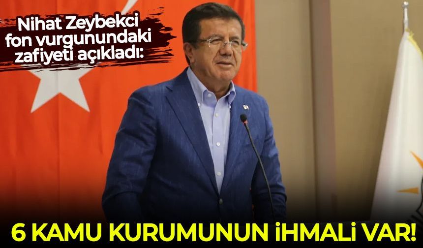 Nihat Zeybekci fon vurgunundaki zafiyeti açıkladı: 6 kamu kurumunun ihmali var