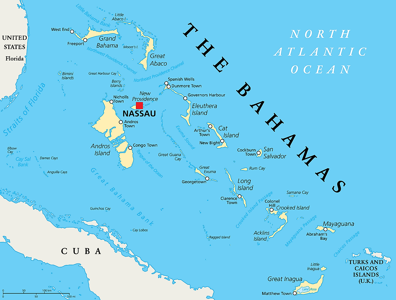 bahamalar harita