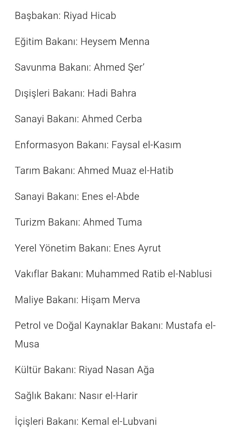 Geçiş Hükümeti Listesi (Yalan)-1