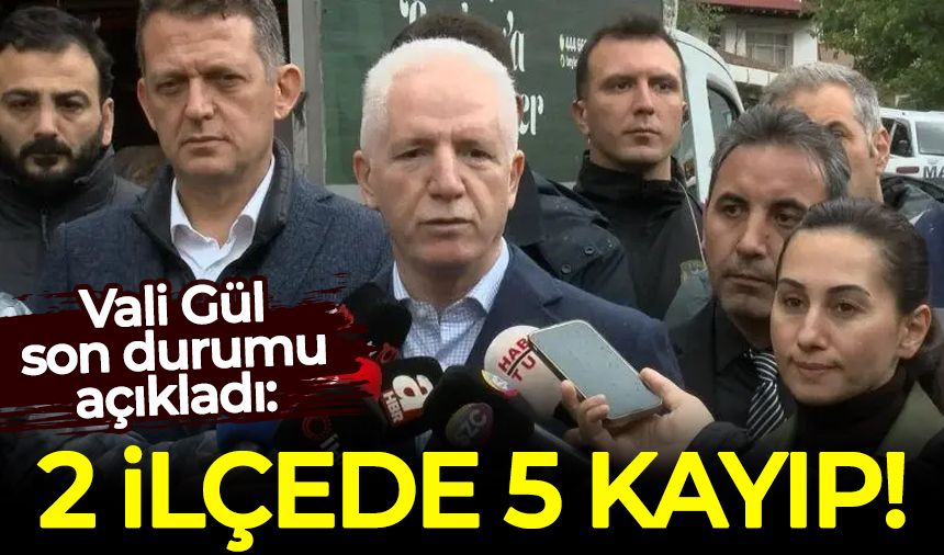 Vali Gül son durumu açıkladı: 2 ilçede 5 kayıp