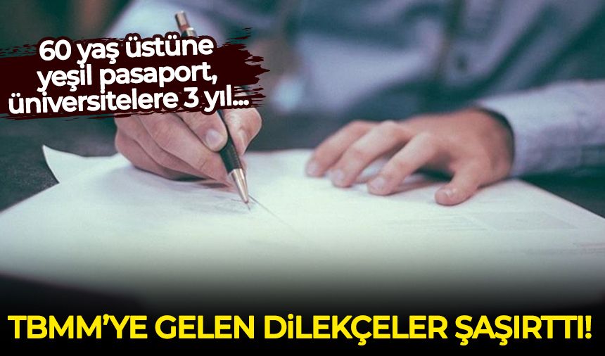 TBMM’ye gelen dilekçeler şaşırttı: 60 yaş üstüne yeşil pasaport, üniversitelere 3 yıl...